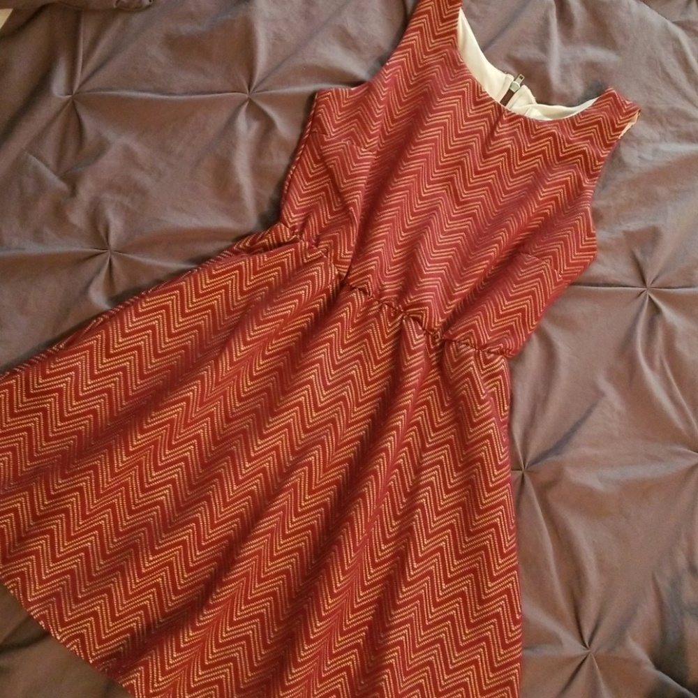 Burgandy Chevron Dress